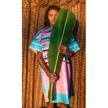 Women's surfing poncho quick dry change robe Kanagawa Gagaboo