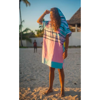 Women's surfing poncho quick dry change robe Kanagawa Gagaboo 2