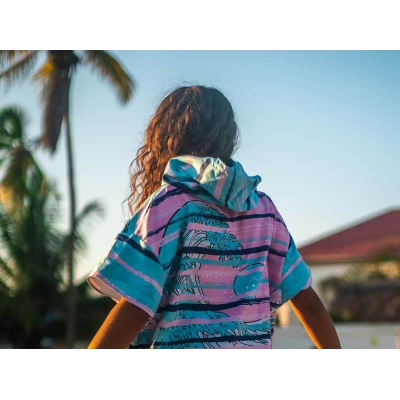 Women's surfing poncho quick dry change robe Kanagawa Gagaboo