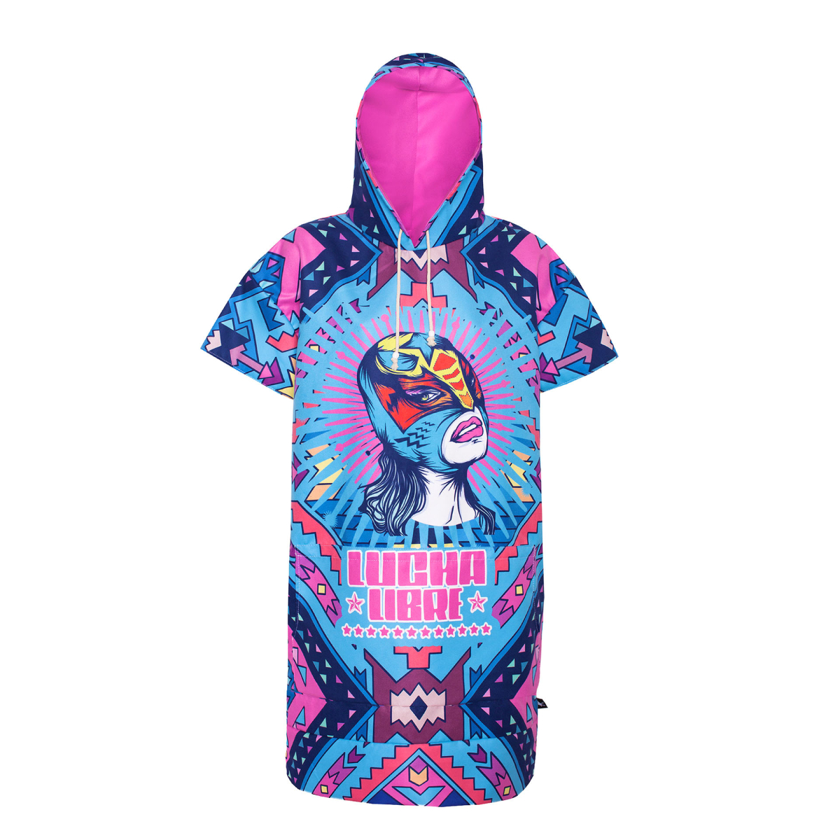 Women's surfing poncho quick dry change robe Lucha Libre Gagaboo