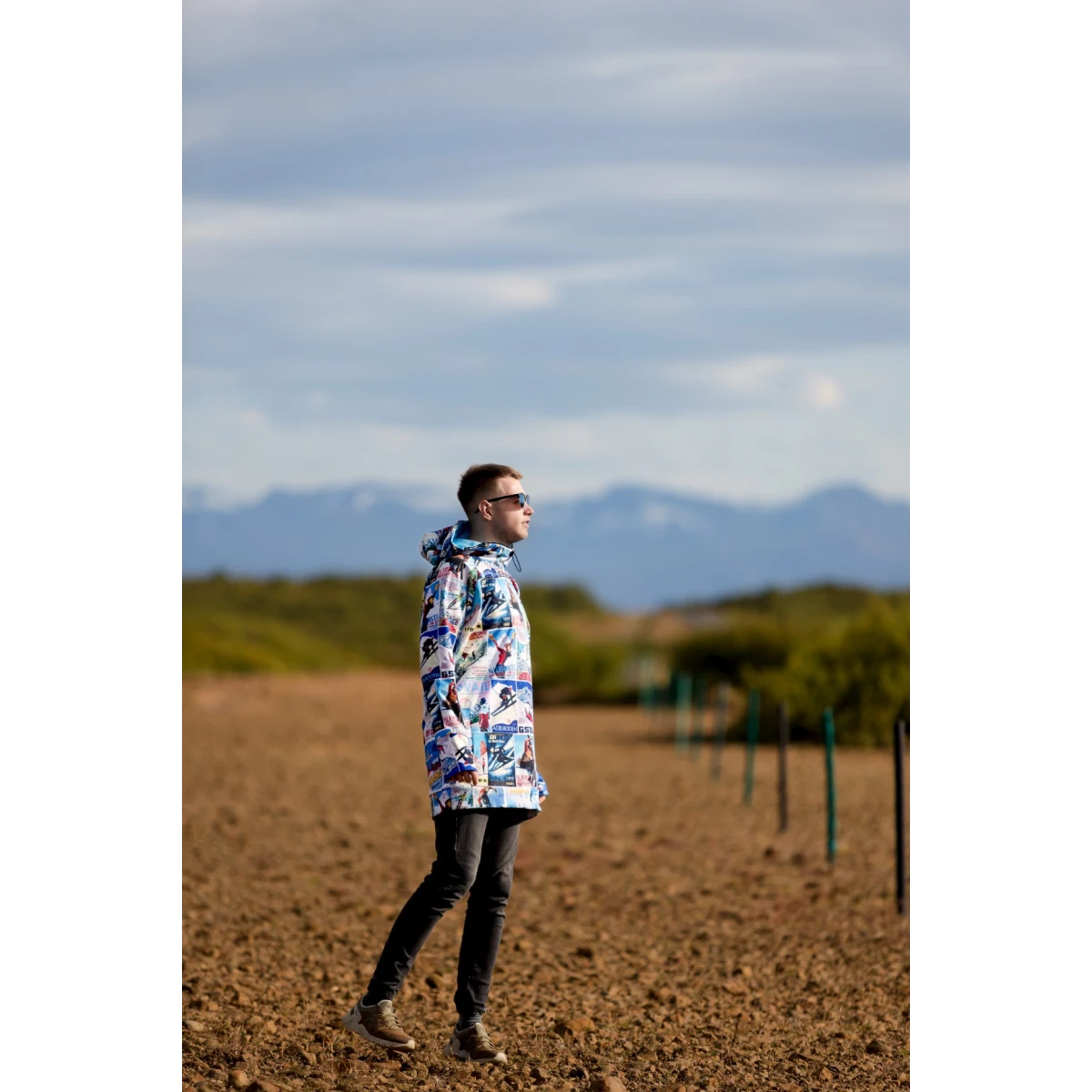 Men's snowboard hoodie waterproof tech sweatshirt Denim