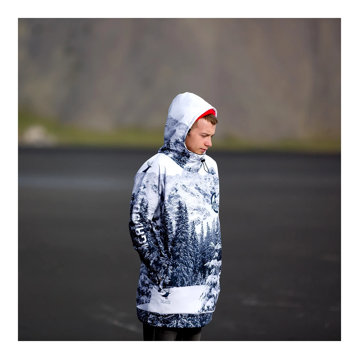 Men's snowboard hoodie waterproof tech sweatshirt Alaska
