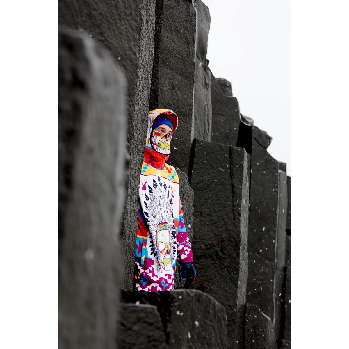 Men's snowboard hoodie waterproof tech sweatshirt Navajo