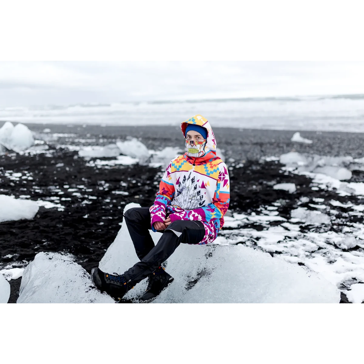 Men's snowboard hoodie waterproof tech sweatshirt Navajo