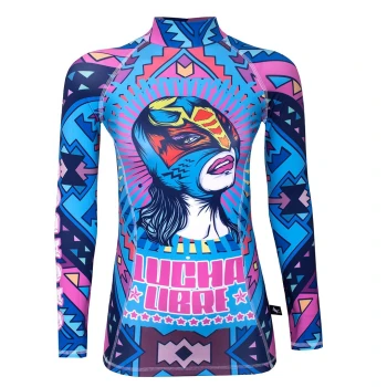 Women's thermal underwear top base layer for snowboarding Lucha Libre