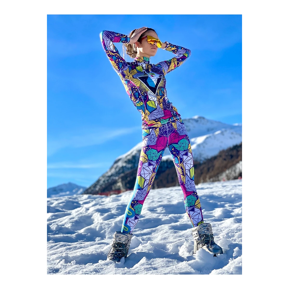 Women's thermal underwear top base layer for snowboarding Psycho Deer