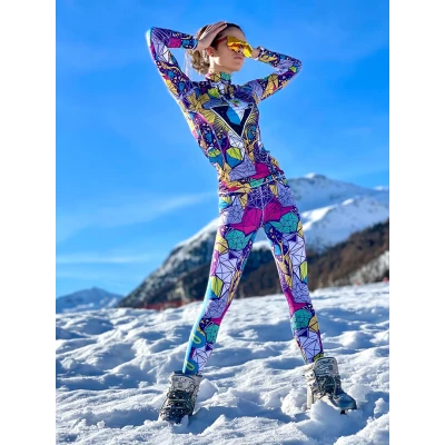 Women's thermal underwear top base layer for snowboarding Psycho Deer