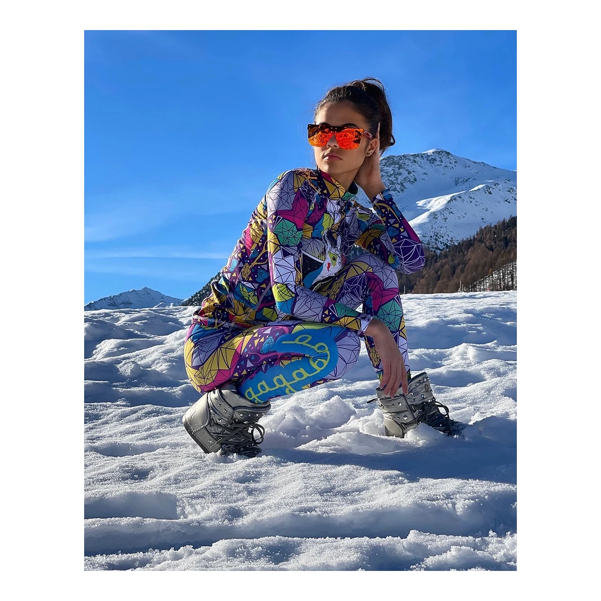 Women's thermal underwear pants ski base layer Psycho Deer